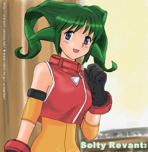 1girl green_eyes green_hair solo solty_rei solty_revant