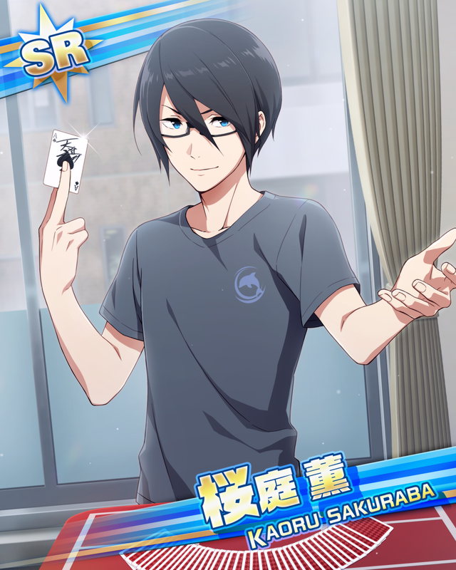 black_eyes black_hair character_name idolmaster idolmaster_side-m sakuraba_kaoru shirt short_hair