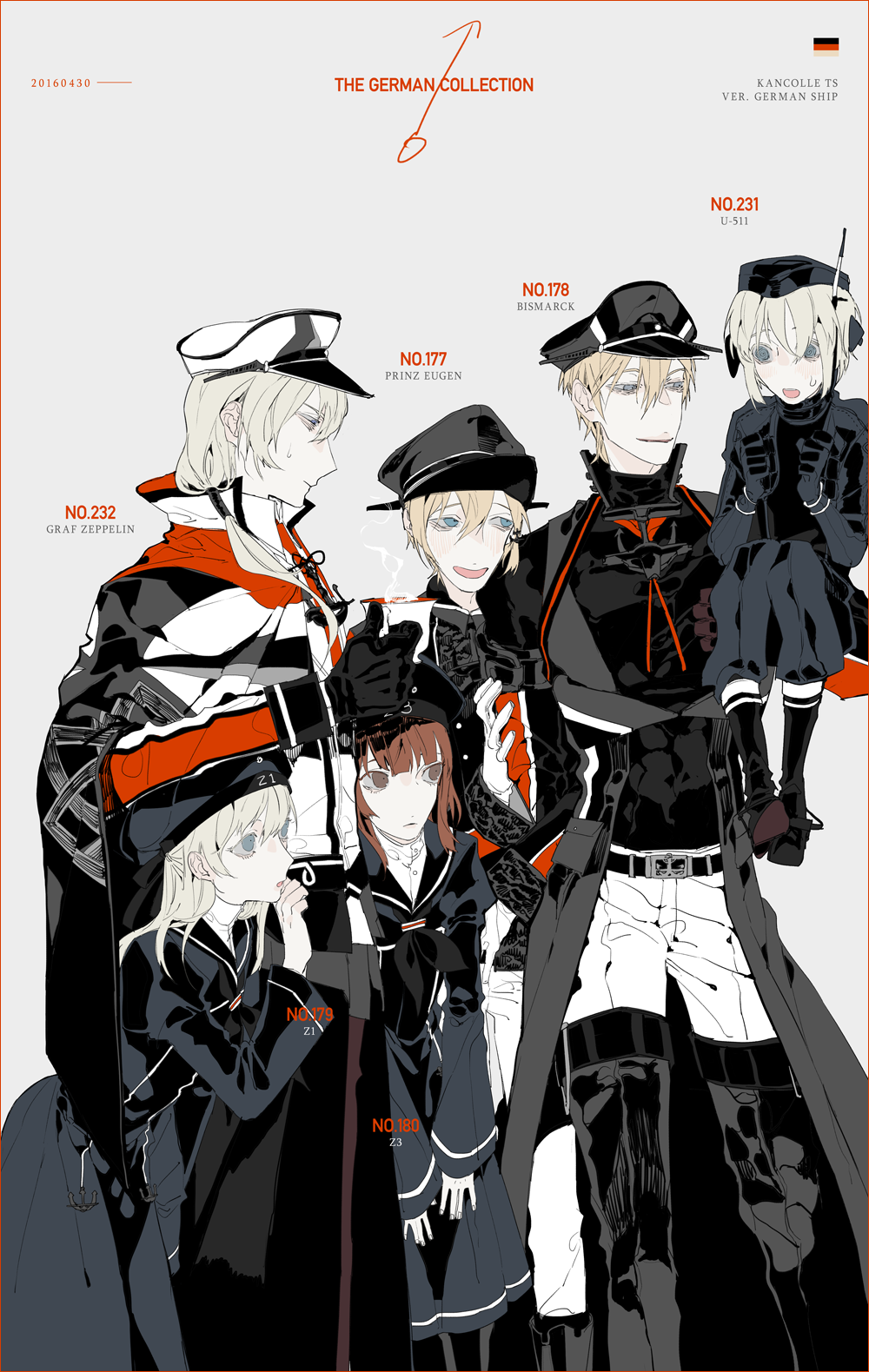 6+boys anchor anchor_hair_ornament bangs belt bismarck_(kantai_collection) black_gloves black_ribbon blonde_hair blue_eyes blush boots brown_eyes brown_hair capelet carrying coat crossdressinging cup dress embarrassed eyelashes garrison_cap genderswap genderswap_(ftm) gloves graf_zeppelin_(kantai_collection) grey_eyes hair_between_eyes hair_ornament hand_on_another's_arm hat height_difference highres kantai_collection lifting_person long_hair male_focus military military_hat military_uniform multiple_boys mzet naval_uniform open_mouth otoko_no_ko peaked_cap prinz_eugen_(kantai_collection) ribbon sailor_collar sailor_dress sailor_hat short_hair sidelocks smile sweatdrop teacup thigh-highs thigh_boots u-511_(kantai_collection) uniform w_arms white_gloves z1_leberecht_maass_(kantai_collection) z3_max_schultz_(kantai_collection)