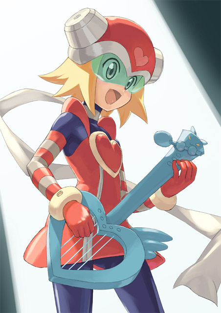 1girl blonde_hair gloves om_(nk2007) rockman short_hair solo