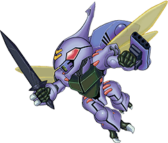 arm_cannon chibi clenched_hand dunbine flying holding holding_sword holding_weapon insect_wings looking_ahead lowres mecha no_humans official_art seisenshi_dunbine solo super_robot_wars super_robot_wars_x sword transparent_background weapon wings