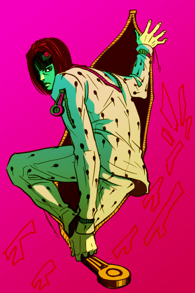 bruno_bucciarati hair_ornament hairclip jacket jojo's_bizarre_adventure jojo_no_kimyou_na_bouken male male_only pants raizou short_hair zipper