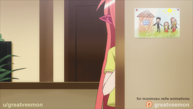 1girl animated animated_gif artist_name blush child child_drawing collarbone commission drawing eyebrows_visible_through_hair fang greatveemon hair_between_eyes hair_ornament hairclip indoors jacket long_hair looking_at_viewer miia_(monster_musume) mika_(miiafag) monster_girl monster_musume_no_iru_nichijou one_eye_closed open_mouth original pointy_ears redhead scales shirt short_sleeves sidelocks signature slit_pupils solo talking tongue tongue_out white_shirt yellow_eyes