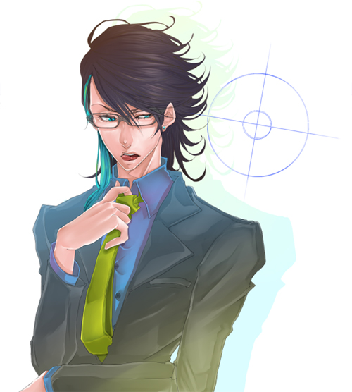 blue_eyes formal glasses kamen_rider kamen_rider_den-o_(series) male necktie nogami_ryotaro nogami_ryoutarou suit tongue urataros uratarosu