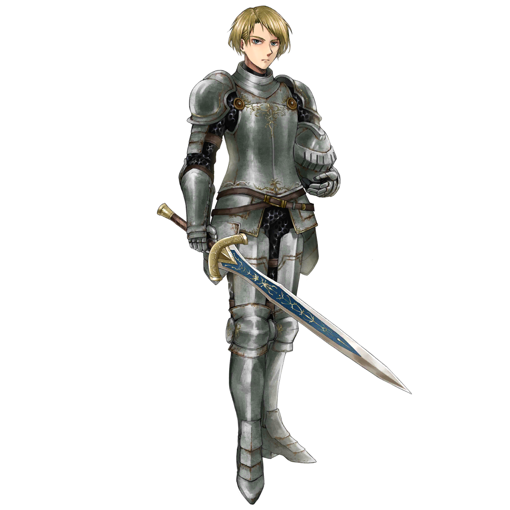 1boy armor armored_boots blonde_hair blue_eyes boots gloves headwear_removed heinrich_(star_ocean) helmet helmet_removed official_art solo star_ocean star_ocean_anamnesis sword transparent_background weapon