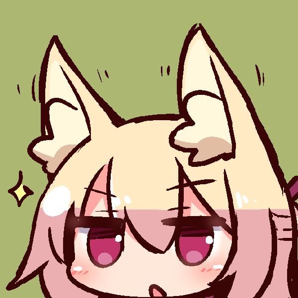 1girl animal_ear_fluff animal_ears bangs blonde_hair blush eyebrows_visible_through_hair fox_ears green_background hair_between_eyes head kemomimi-chan_(naga_u) looking_at_viewer naga_u original parted_lips red_eyes simple_background solo sparkle v-shaped_eyebrows