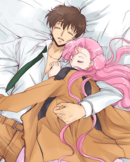 cuddle cuddling euphemia_li_britannia kurimomo kururugi_suzaku sleeping