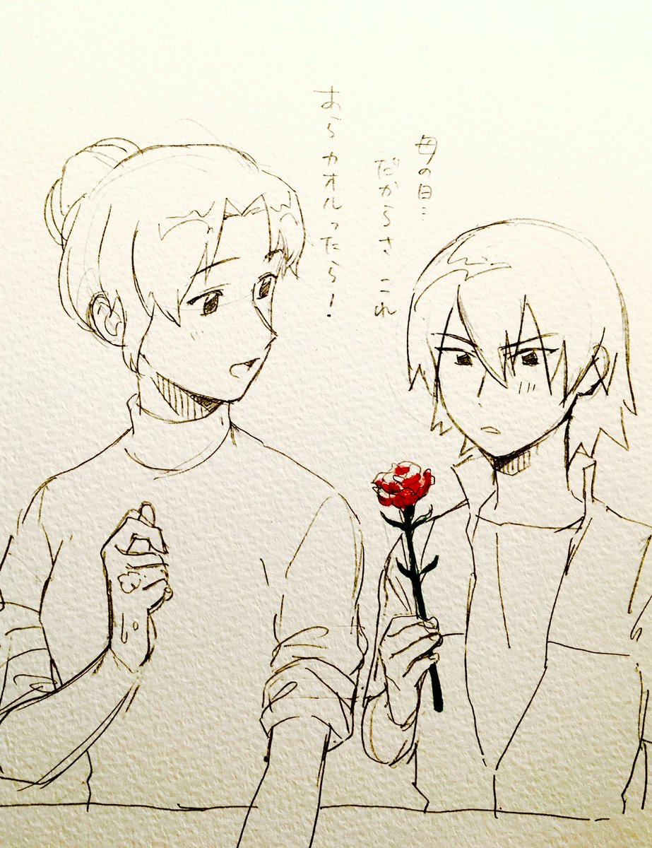 flower highres kaoru_(mujin_wakusei_survive) monochrome mother's_day mujin_wakusei_survive rakikoko rose sketch translation_request