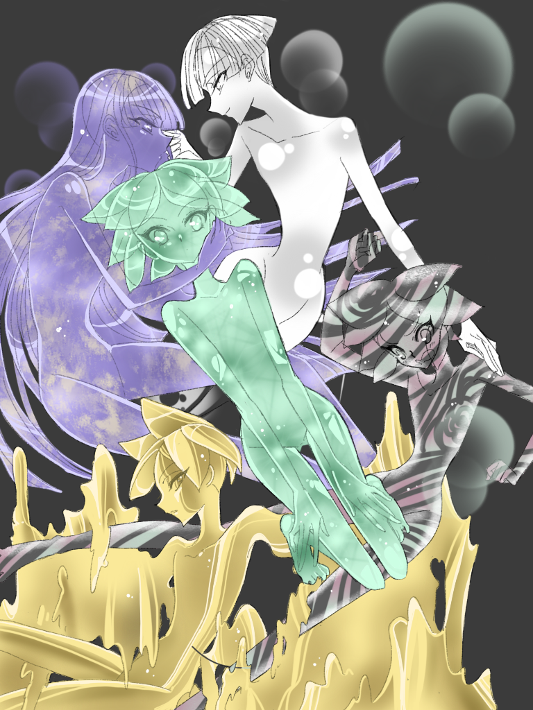5others agate bangs blonde_hair blue_eyes blue_hair blunt_bangs crystal crystal_hair easty gem gold green_eyes green_hair houseki_no_kuni lapis_lazuli_(houseki_no_kuni) lapis_lazuli_(stone) long_hair looking_at_another looking_at_viewer multicolored_hair multiple_others multiple_persona nude pearl phosphophyllite phosphophyllite_(ll) phosphophyllite_(stone) short_hair spoilers white_eyes white_hair yellow_eyes