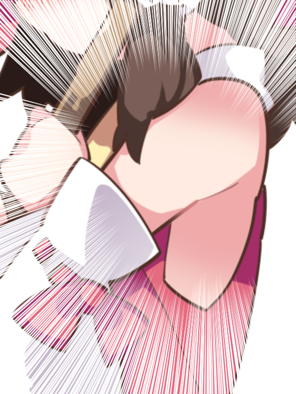 1girl armpits bare_shoulders blush bow broom brown_hair commentary_request detached_sleeves emphasis_lines hair_bow hair_tubes hakurei_reimu hammer_(sunset_beach) head_out_of_frame no_bra solo touhou upper_body