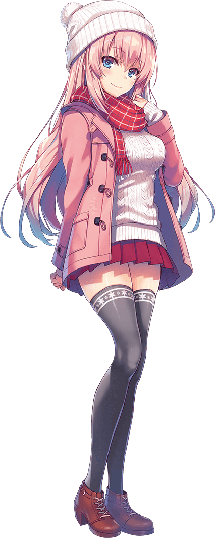 1girl bangs black_legwear blue_eyes blush breasts brown_footwear buttons closed_mouth coat eyebrows_visible_through_hair full_body hand_on_own_chest ichinose_honami_(youjitsu) long_hair long_sleeves looking_at_viewer medium_breasts official_art pink_hair pleated_skirt pom_pom_(clothes) red_skirt ribbed_sweater scarf shiny shiny_clothes shiny_hair shiny_skin shoes skirt sleeves_past_wrists smile solo standing sweater thigh-highs tomose_shunsaku transparent_background wing_cap winter_clothes winter_coat youkoso_jitsuryoku_shijou_shugi_no_kyoushitsu_e