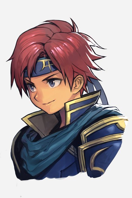 1boy armor blue_eyes cape fire_emblem fire_emblem:_fuuin_no_tsurugi hankuri headband nintendo pauldrons portrait redhead roy_(fire_emblem) simple_background solo white_background