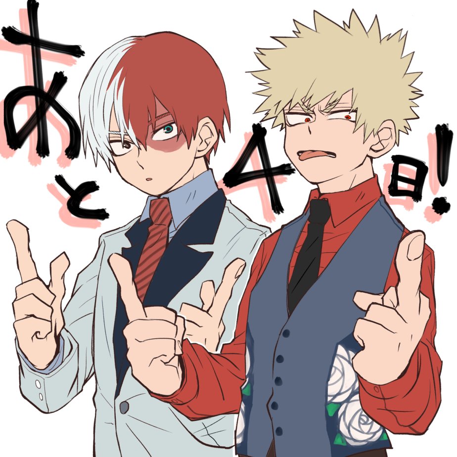 2boys artist_request bakugou_katsuki boku_no_hero_academia male_focus multiple_boys tagme todoroki_shouto