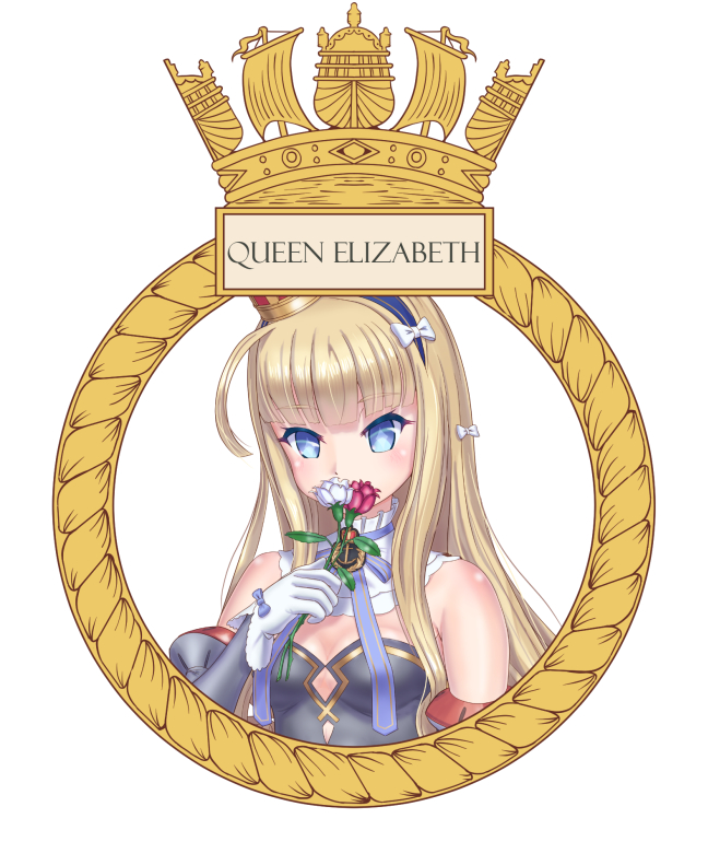1girl azur_lane ita_ships'_badgees queen_elizabeth_(azur_lane) royal_navy solo yamikota