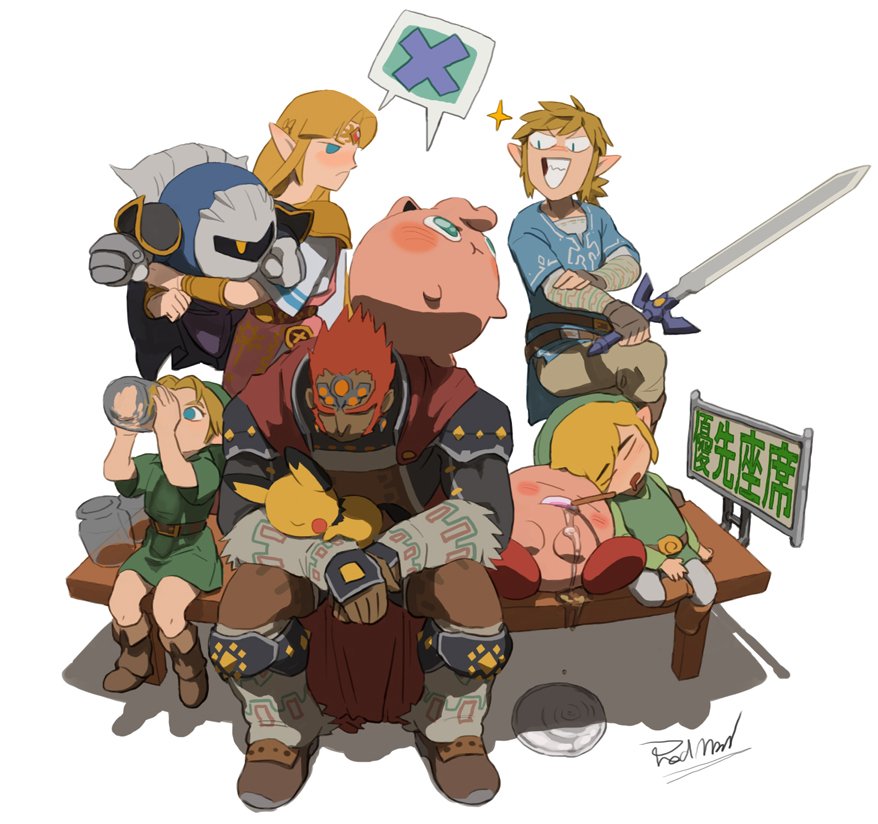 assemblerones blonde_hair blush brush closed_eyes creatures_(company) dress game_freak ganondorf gen_2_pokemon gerudo grin holding holding_sword holding_weapon hug kirby kirby_(series) left-handed link long_hair mask master_sword meta_knight milk nintendo open_mouth pichu pointy_ears pokemon pokemon_(creature) princess_zelda redhead shield short_hair simple_background sleeping smile super_smash_bros. super_smash_bros._ultimate sword tail the_legend_of_zelda the_legend_of_zelda:_breath_of_the_wild the_legend_of_zelda:_majora's_mask the_legend_of_zelda:_ocarina_of_time the_legend_of_zelda:_the_wind_waker toon_link triforce tunic weapon wings young_link