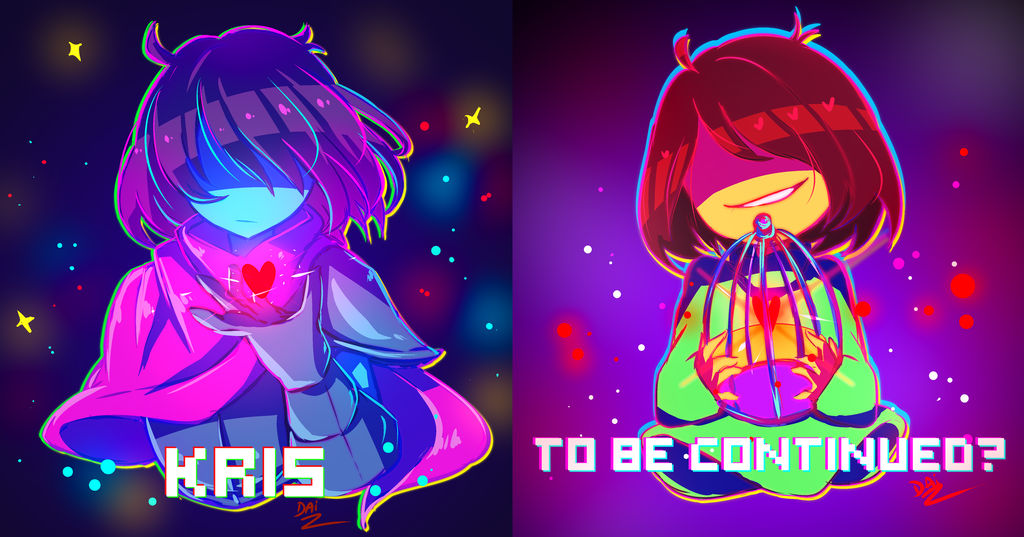 2others chara_(undertale) daiikonradish deltarune dup kris_(deltarune) undertale