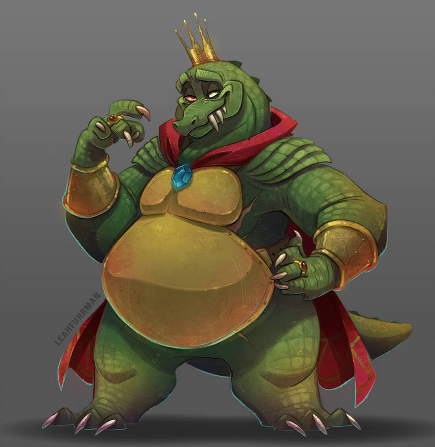 1boy animal cape crocodilian crown disney disney_(style) donkey_kong_(series) donkey_kong_country king_k._rool nintendo no_humans pookadoodle rareware ring solo sora_(company) style_parody super_smash_bros. super_smash_bros._ultimate