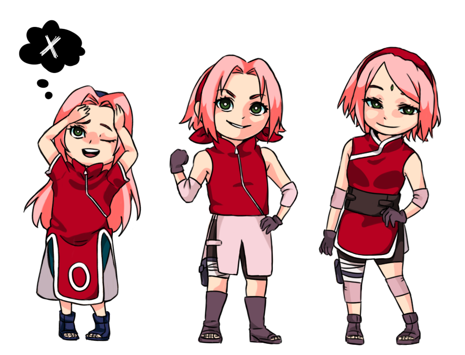 1girl age_progression chibi female haruno_sakura jasei naruto pink_hair