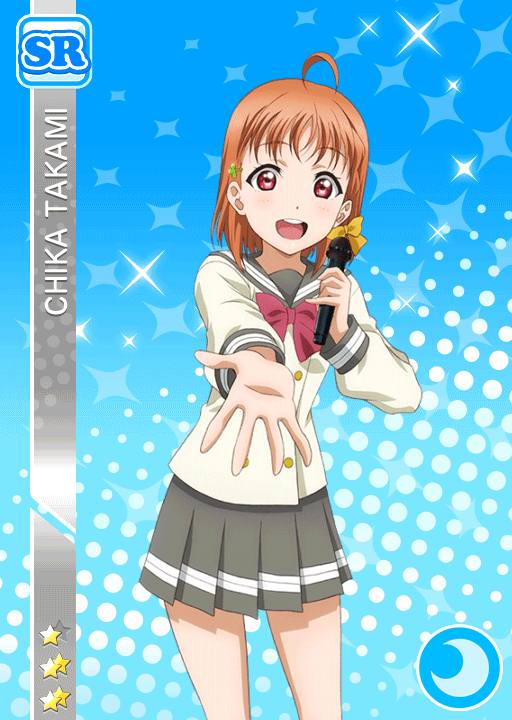 blush love_live!_school_idol_festival love_live!_sunshine!! orange_hair red_eyes school_uniform short_hair smile takami_chika