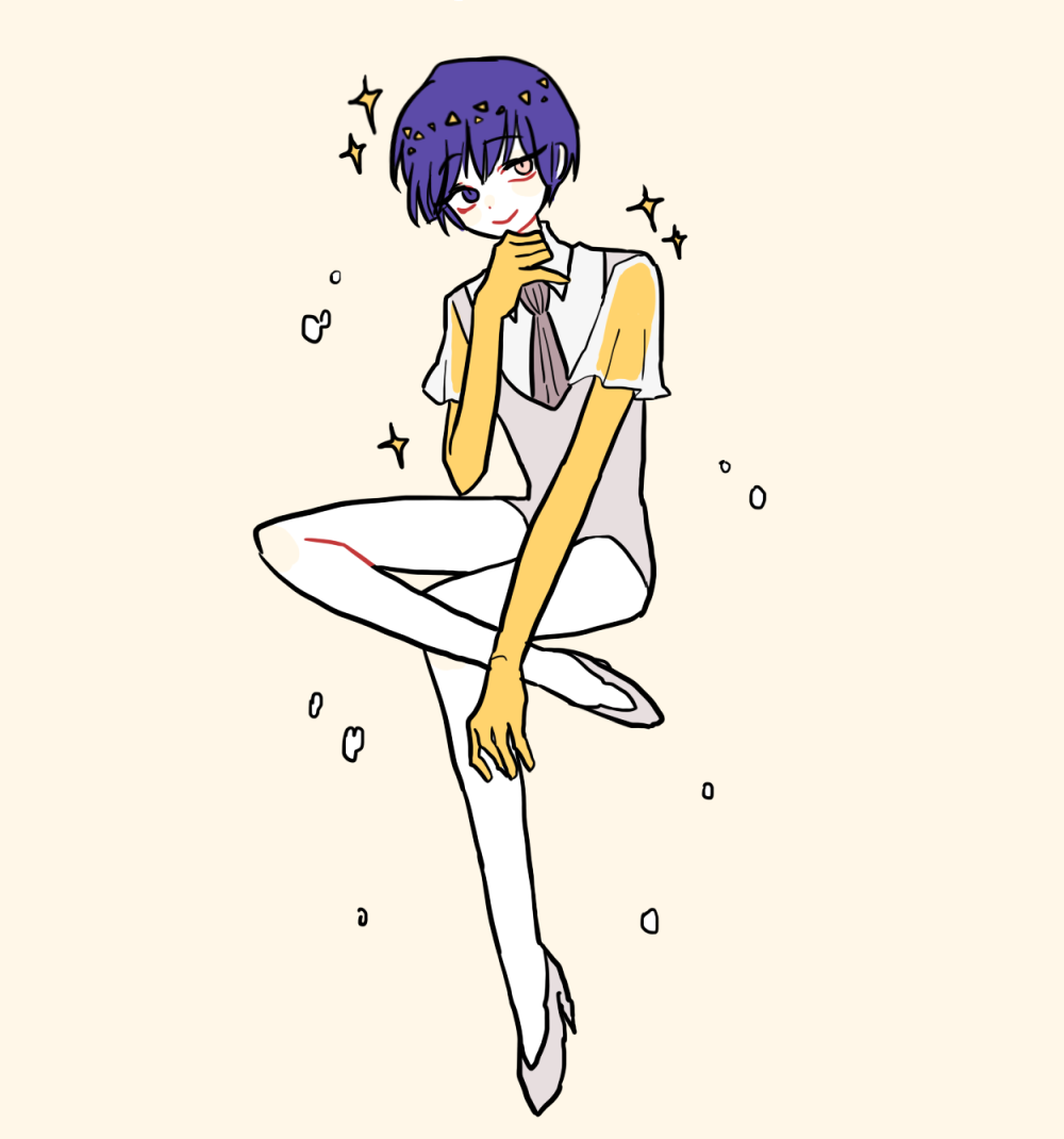 1other androgynous blue_eyes blue_hair chin_rest eyebrows_visible_through_hair full_body golden_arms heterochromia high_heels houseki_no_kuni looking_at_viewer necktie phosphophyllite phosphophyllite_(ll) see-through_sleeves short_hair simple_background sitting smile solo sparkle spoilers yellow_eyes