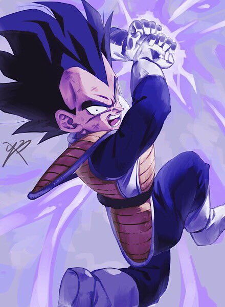 1boy angry armor black_eyes black_hair boots dragon_ball dragonball_z fighting_stance frown galick_gun gloves incoming_attack looking_down male_focus reeya short_hair signature spiky_hair tail vegeta white_gloves