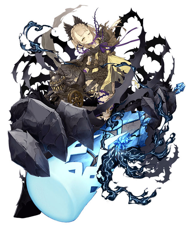 1girl bandage bandaged_leg bandages blonde_hair braid briar_rose_(sinoalice) club dress full_body giant_hand hair_ribbon huge_weapon ji_no looking_at_viewer official_art one_eye_closed ribbon sinoalice solo thorns torn_clothes transparent_background weapon yellow_dress yellow_eyes