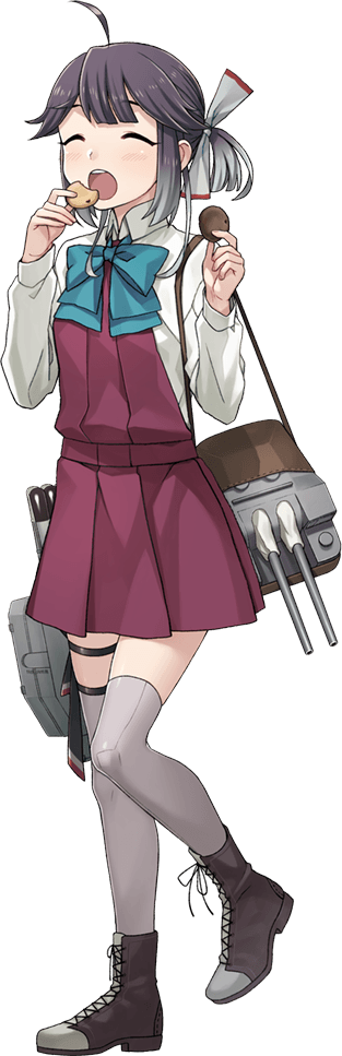 1girl fujikawa hayanami_(kantai_collection) kantai_collection official_art purple_hair short_hair simple_background solo transparent_background white_background yellow_eyes