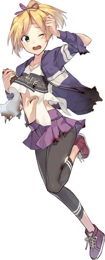 1girl blonde_hair blue_eyes kantai_collection konishi_(koconatu) maikaze_(kantai_collection) official_art ponytail short_hair simple_background solo transparent_background white_background