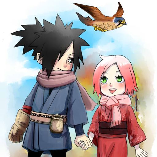 1boy 1girl black_hair female green_eyes haruno_sakura male naruto pink_hair uchiha_madara