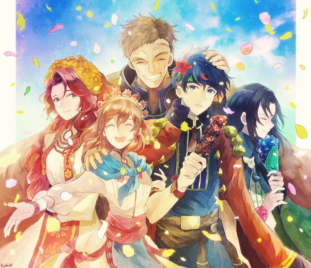 armor axe black_hair blue_eyes blue_hair braid brother_and_sister brown_hair cape closed_eyes facial_mark father_and_daughter father_and_son fire_emblem fire_emblem:_souen_no_kiseki fire_emblem_heroes flower food gloves green_eyes greil hat headband ike long_hair mist_(fire_emblem) multiple_boys nintendo okii open_mouth red_eyes redhead scar short_hair siblings smile soren tiamat_(fire_emblem) tiara weapon