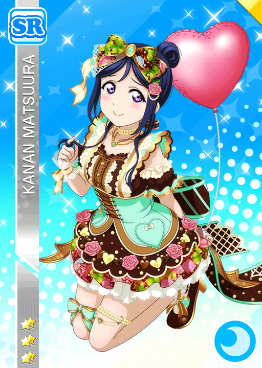 balloon blue_hair blush character_name dress long_hair love_live!_school_idol_festiva; love_live!_sunshine!! matsuura_kanan smile valentines violet_eyes