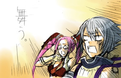 .hack// .hack//g.u. glasses gloves hack haseo pi pink_hair shocked twintails white_hair