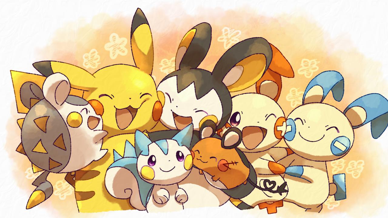 creatures_(company) dedenne emolga game_freak gen_1_pokemon gen_3_pokemon gen_4_pokemon gen_5_pokemon gen_6_pokemon gen_7_pokemon minun nintendo no_humans pachirisu pikachu plusle pokemon pokemon_(creature) roku_(rokkrn) togedemaru