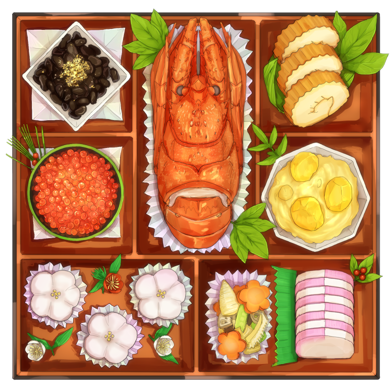 food food_request from_above kngegt lobster no_humans original roe wagashi