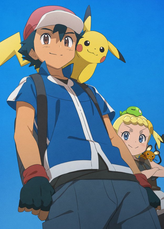 1boy 1girl black_hair blonde_hair blue_eyes brown_eyes creatures_(company) dedenne eureka_(pokemon) game_freak gen_1_pokemon gen_6_pokemon nintendo pikachu pokemon pokemon_(anime) pokemon_xy_(anime) puni-chan pz_miya satoshi_(pokemon) zygarde_core