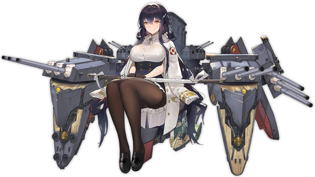 1girl azuma_(azur_lane) azur_lane bangs black_gloves black_hair black_legwear bra bra_through_clothes breasts cannon closed_mouth dress full_body gloves hair_between_eyes hair_ornament hairclip kishiyo lace lace-trimmed_bra lace_trim large_breasts long_hair long_sleeves looking_at_viewer machinery official_art pantyhose rigging see-through sitting skirt smile solo transparent_background turret underwear yellow_eyes