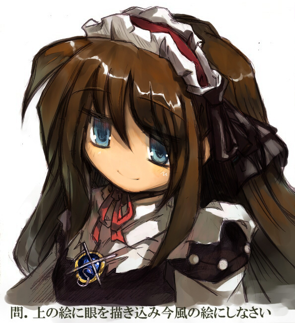 bob_(biyonbiyon) brown_hair long_hair maid shaman_king smile