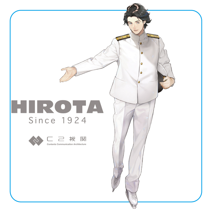 1boy admiral_(kantai_collection) admiral_(kantai_collection_korimatsuri) akira_(kadokawa) black_hair hat headwear_removed ice_skates jacket kantai_collection male_focus military military_hat military_uniform mura_takahito naval_uniform official_art pants peaked_cap real_life skates solo uniform white_jacket white_pants