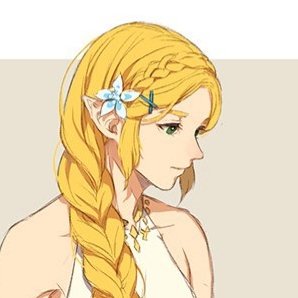 1girl bare_shoulders blonde_hair braid eorinamo flower hair_flower hair_ornament long_braid looking_away lowres nintendo pointy_ears princess_zelda solo tan_background the_legend_of_zelda upper_body