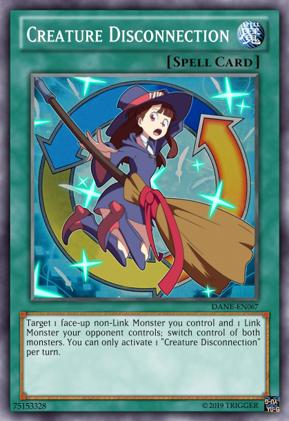 1girl 2019 boots broom brown_eyes brown_hair full_body hat kagari_atsuko little_witch_academia long_hair looking_back open_mouth parody showers-u text_focus trading_card witch_hat yu-gi-oh!