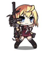 1girl :d ^_^ ahoge animated animated_gif as_val as_val_(girls_frontline) assault_rifle bangs black_legwear blonde_hair blue_eyes blush_stickers boots breasts closed_eyes closed_eyes coat dress girls_frontline gun hair_ornament holding long_hair long_sleeves lowres mod3_(girls_frontline) neckerchief object_hug official_art open_clothes open_coat open_mouth purple_dress rifle saru scarf smile solo stuffed_animal stuffed_toy teddy_bear thigh-highs weapon white_neckwear