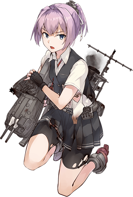 1girl adapted_turret bangs bike_shorts black_gloves blue_eyes boots collared_shirt fingerless_gloves full_body gloves grey_vest gun hair_intakes hair_ornament hair_ribbon holding holding_gun holding_weapon kantai_collection konishi_(koconatu) looking_at_viewer machinery mast neck_ribbon official_art one_knee pink_hair pleated_skirt ponytail red_neckwear red_ribbon remodel_(kantai_collection) ribbon rigging rudder_footwear school_uniform shiranui_(kantai_collection) shirt short_hair short_ponytail short_sleeves shorts shorts_under_skirt skirt smoke smokestack solo torn_bike_shorts torn_clothes torn_shirt transparent_background turret vest weapon white_ribbon