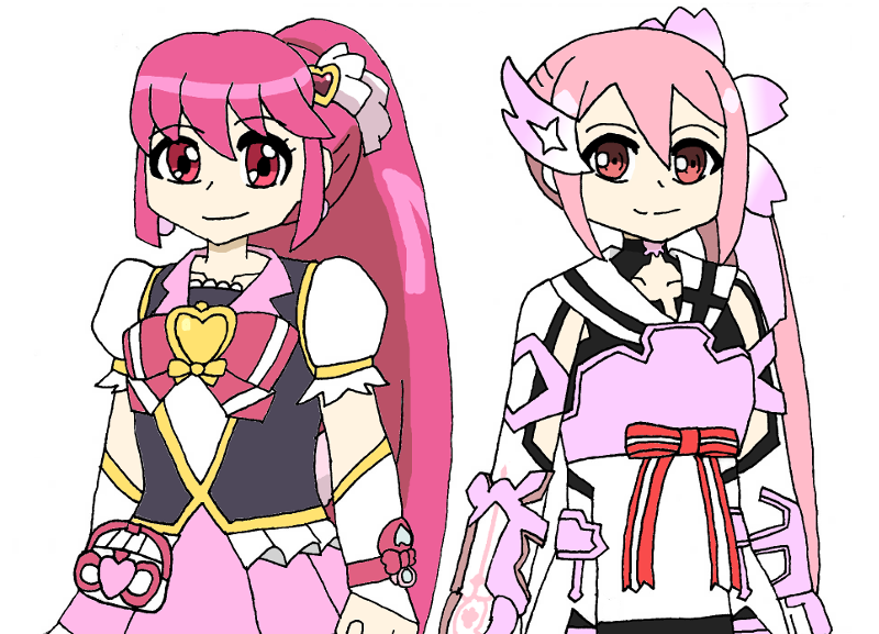 betoba crossover cure_lovely happinesscharge_precure! precure yuuki_yuuna yuuki_yuuna_wa_yuusha_de_aru yuusha_de_aru