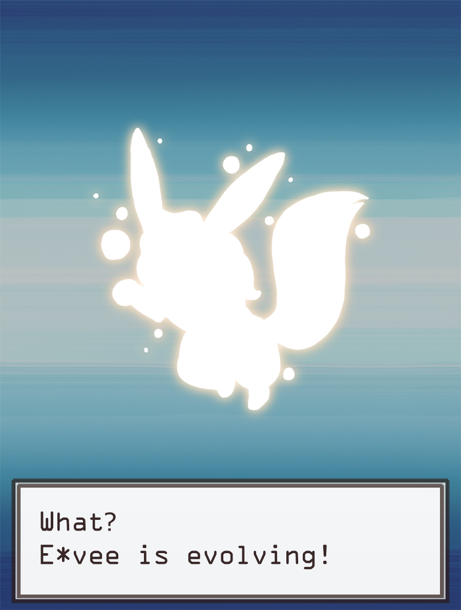 bad_id bad_tumblr_id blue_background character_name eevee energy english_text full_body gameplay_mechanics gen_1_pokemon gradient gradient_background no_humans pokemon pokemon_(creature) pollenoxide silhouette simple_background solo text_focus