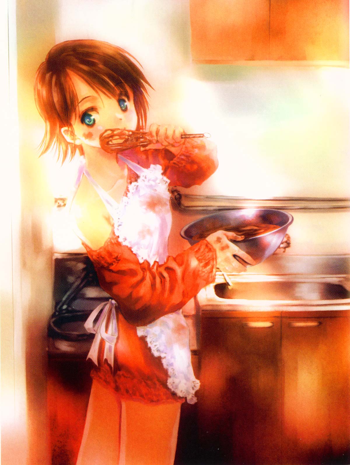 asuna_elmarit cooking ecole_du_ciel gundam highres mikimoto_haruhiko short_hair