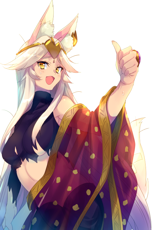 1girl alternate_costume animal_ear_fluff animal_ears blush breasts cis05 commentary_request crop_top earrings fate/grand_order fate_(series) fox_ears fox_tail hair_ornament headpiece indian_clothes jewelry koyanskaya long_hair looking_at_viewer medium_breasts open_mouth pink_hair ring simple_background solo sweatdrop tail tamamo_(fate)_(all) thumbs_up torn_clothes very_long_hair white_background yellow_eyes