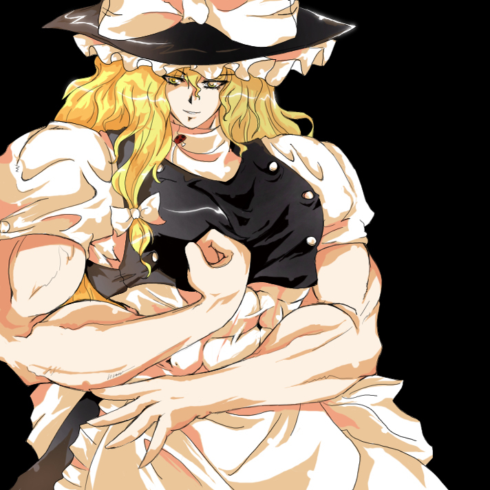 auer cho_marisa hat kirisame_marisa muscle parody ribbon style_parody touhou witch