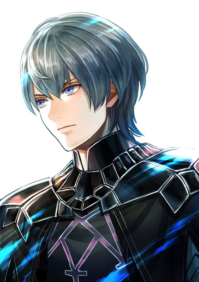 1boy armor blue_eyes blue_hair byleth byleth_(male) cape fire_emblem fire_emblem:_three_houses haru_(toyst) male_focus short_hair simple_background solo