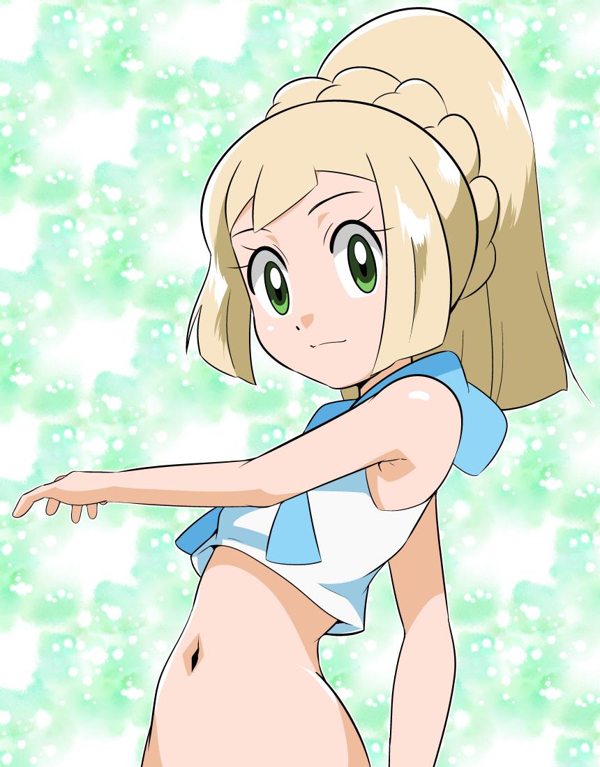 blonde_hair green_eyes hainchu lillie_(pokemon) pokemon pokemon_(game) pokemon_sm ponytail