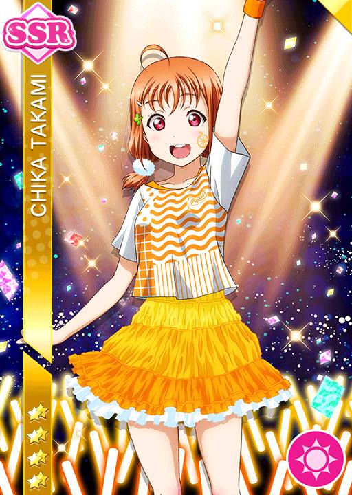 blush character_name dress love_live!_school_idol_festival love_live!_sunshine!! orange_hair red_eyes short_hair smile takami_chika